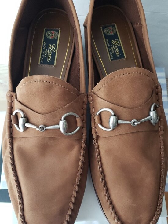 Gucci Men\'s Horsebit Suede Moccasins Brown Loafers Size 10 $1050 main image 6